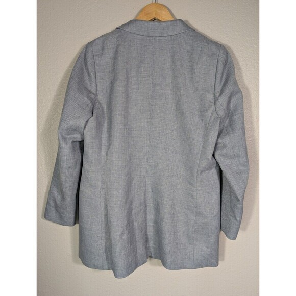 Lafayette 148 New York One Button Blazer Periwinkle Shimmer Viscose Blend Sz 12 - Picture 2 of 11
